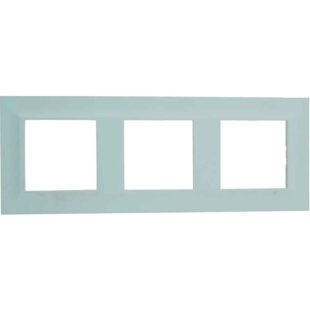 Рамка для розеток и выключателей Legrand Structura 3 поста, цвет голубой - фотография № 5