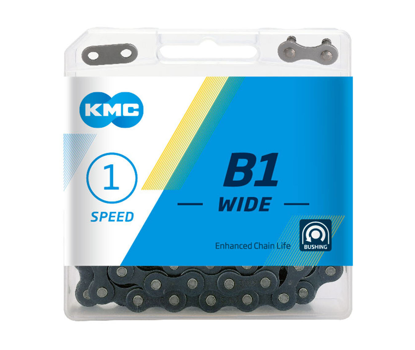 KMC КМС Цепь B1 WIDE, 1 ск, 1/2х1/8"х116, синяя, без уп.