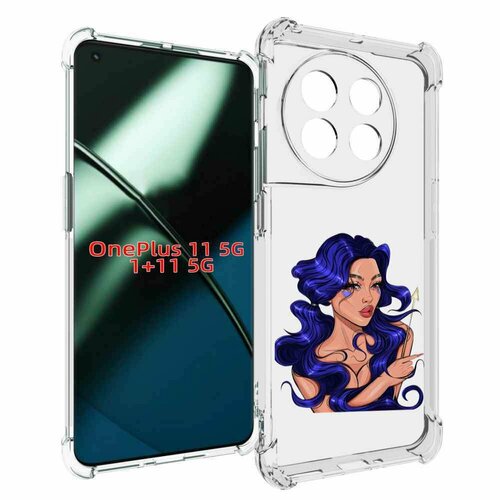 Чехол MyPads красивая-девушка-с-синими-волосами женский для OnePlus 11 задняя-панель-накладка-бампер