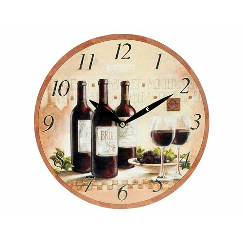 Настенные часы красные вина италии, дерево, 28 см, Koopman International Y36100060-3