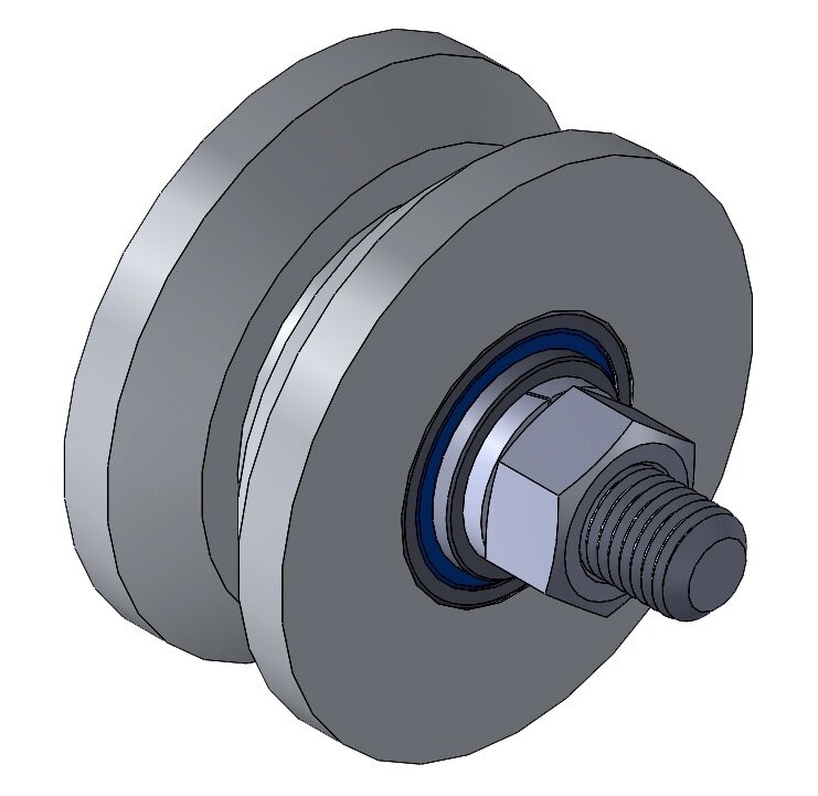 фото Ролик для откатных ворот металлический d.65 мм, под угол ( ширина 30мм), нижний, 1 шт