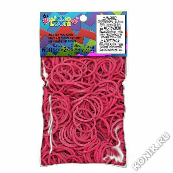 Rainbow Loom Резиночки для плетения браслетов RAINBOW LOOM, фуксия B0022