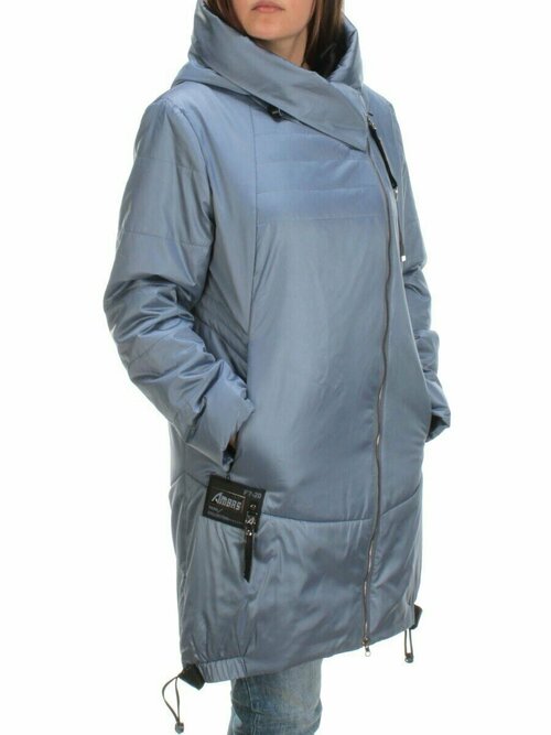 куртка  демисезонная, средней длины, силуэт полуприлегающий, карманы, ветрозащитная, грязеотталкивающая, влагоотводящая, капюшон, размер 48/50, голубой
