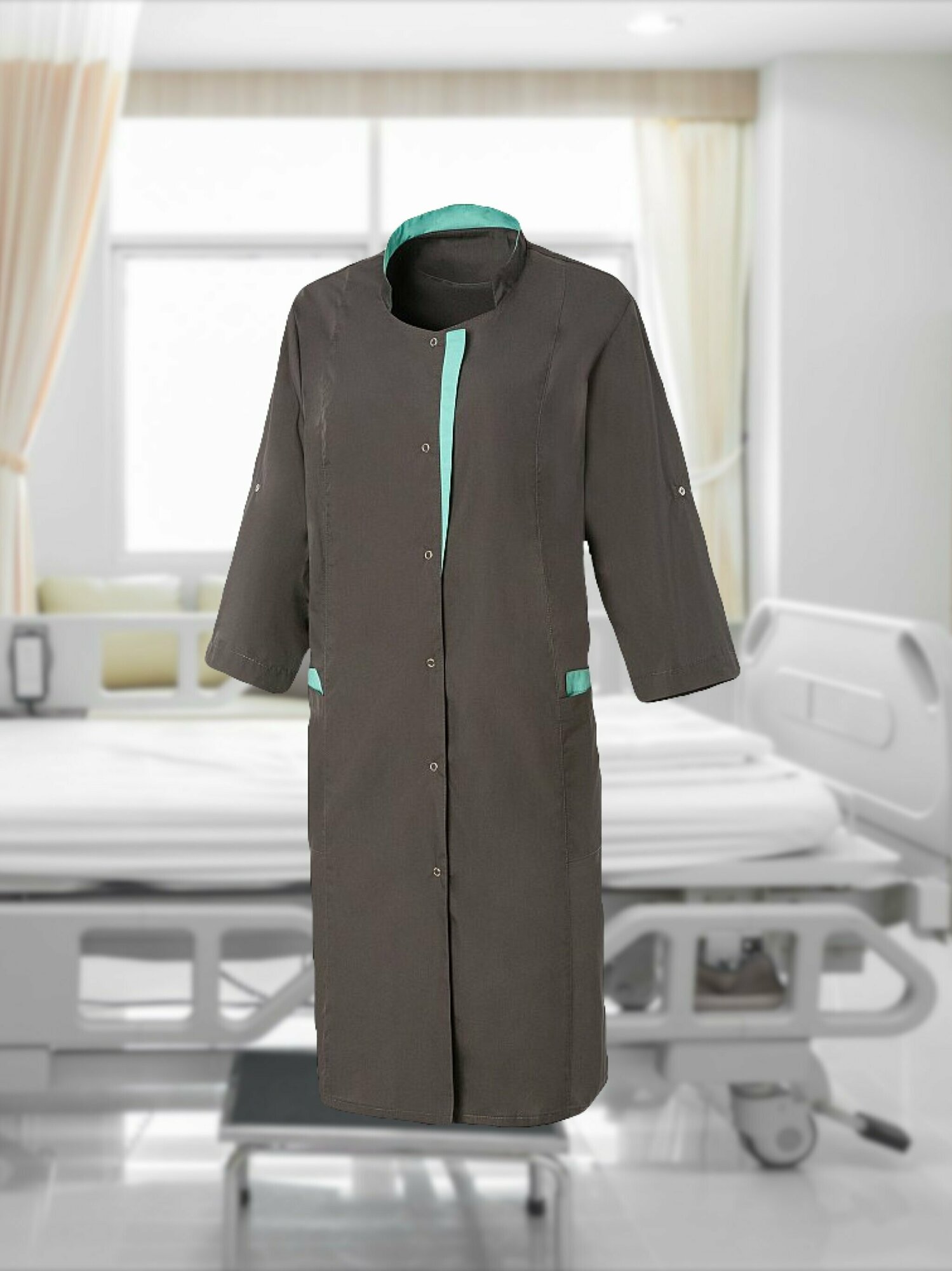 фото Халат эвелин графит/мятный 48-50/158-164