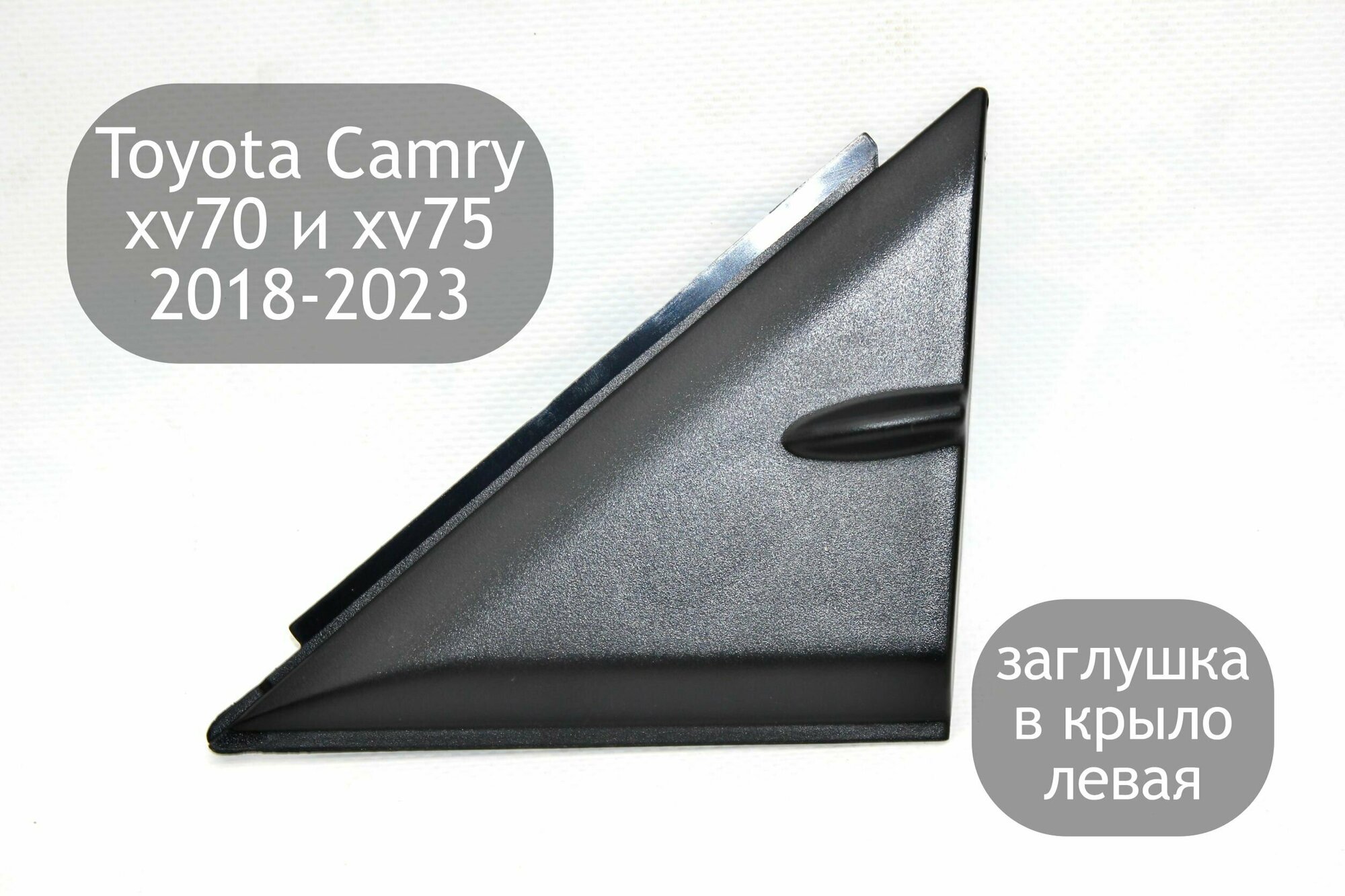 Заглушка (накладка) на крыло перед зеркалом левая для Toyota Camry V70 V75 2018-2023 (дорестайлинг и рестайлинг)