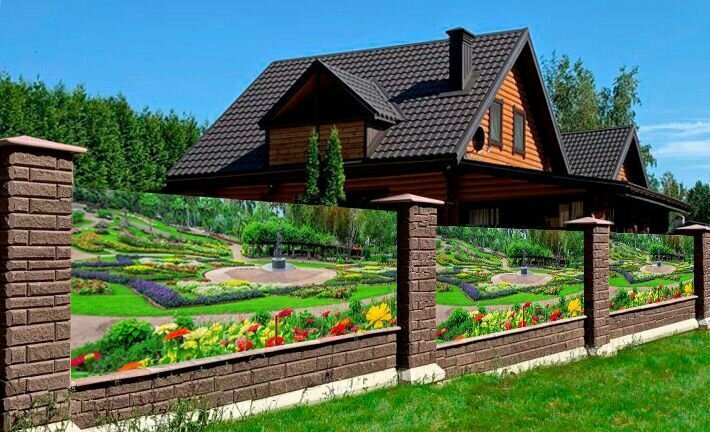Фотосетка для забора и фасада 3 х 1 м с люверсами / Парк