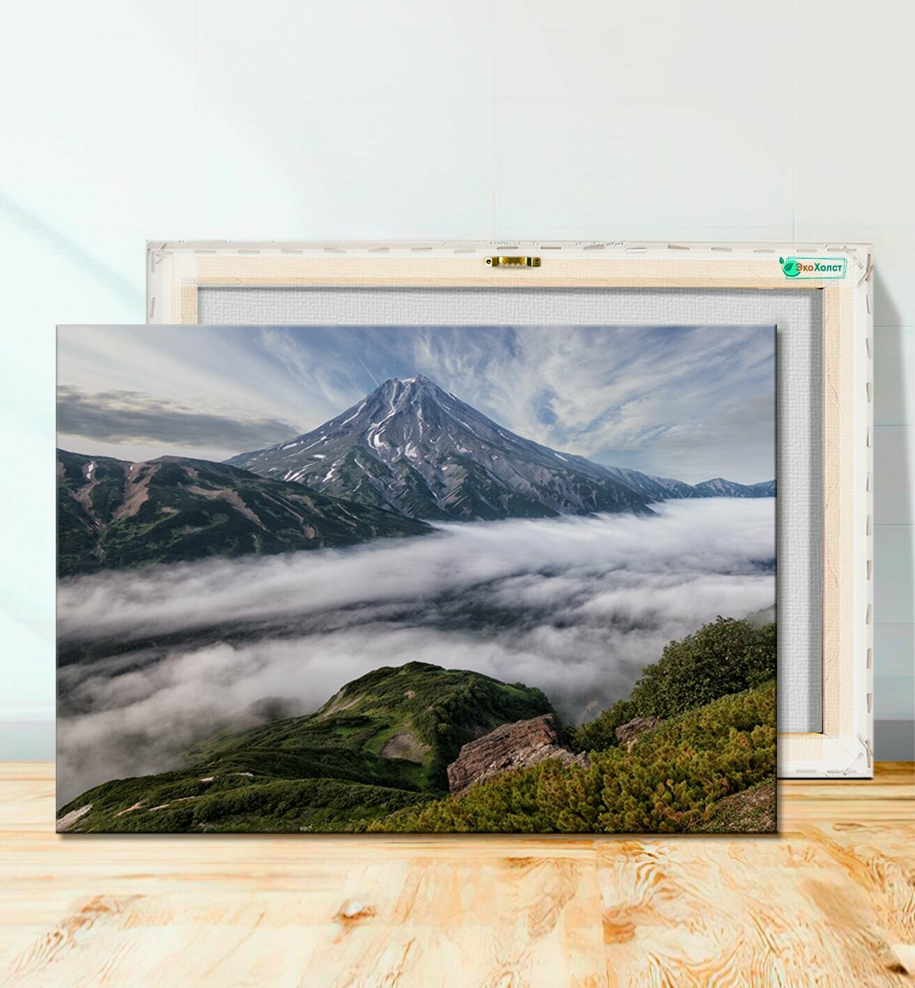 Картина на холсте для интерьера Вилючинский вулкан, Камчатка, природа горы (2) 60х80
