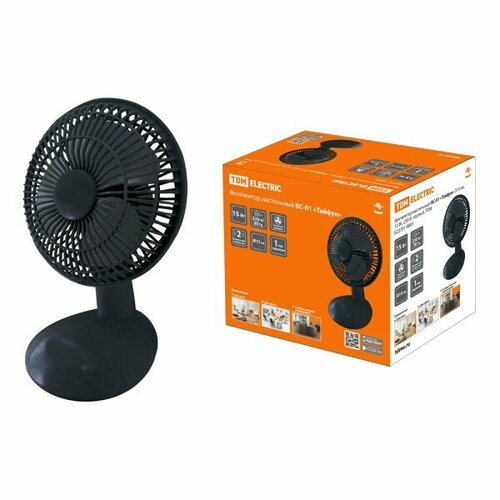 Вентилятор настольный TDM ВС-01 Тайфун D15 см 15 Вт 230 В черный 115900₽