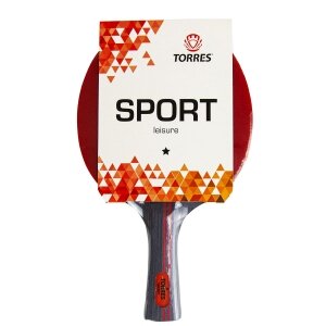 42919-68349 Ракетка для настольного тенниса TORRES Sport 1, TT21005, для любителей, накладка 1.5 мм, коническая ручка