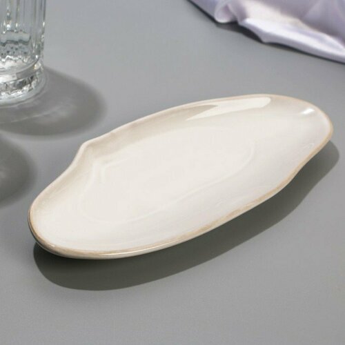 Тарелка керамическая «Морская ракушка», 10 х 23 см белая, цвет белый (комплект из 4 шт)