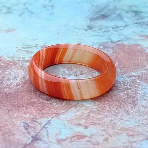 Кольцо, сердолик, размер 18, оранжевый кольцо сердолик размер 18 бежевый