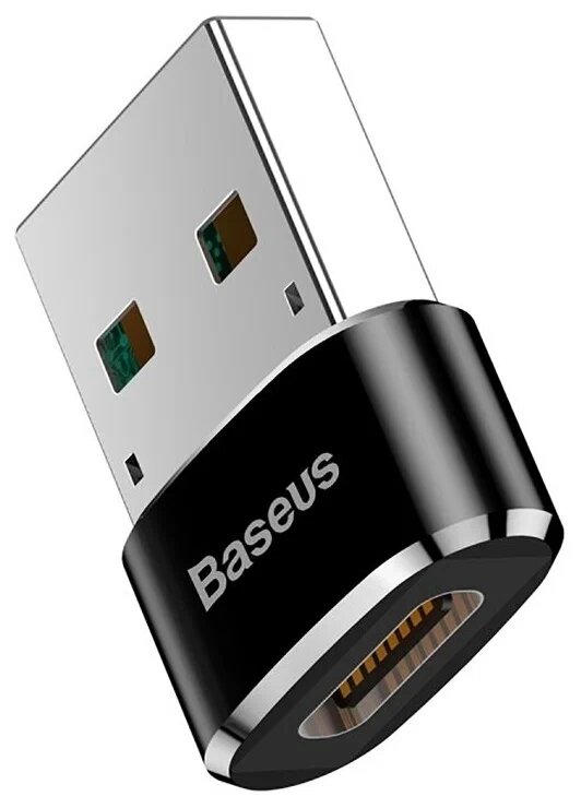 Разъем Baseus Male OTG USB - USB Type-C, 0.01 м, 1 шт, черный