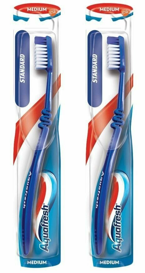 Aquafresh Зубная щетка Family Standart Medium, 2 шт /