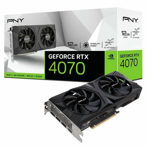 Видеокарта PNY RTX 4070 с 12 ГБ памяти GDDR6X и поддержкой DLSS 3 7958500₽
