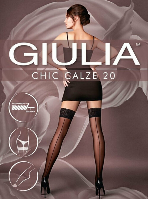 Чулки  Giulia, размер 1-2, черный