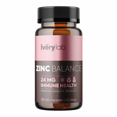 Zinc Balance Iverylab витамины цинк цитрат 24 мг Zinc БАД для здоровья женщин и мужчин
