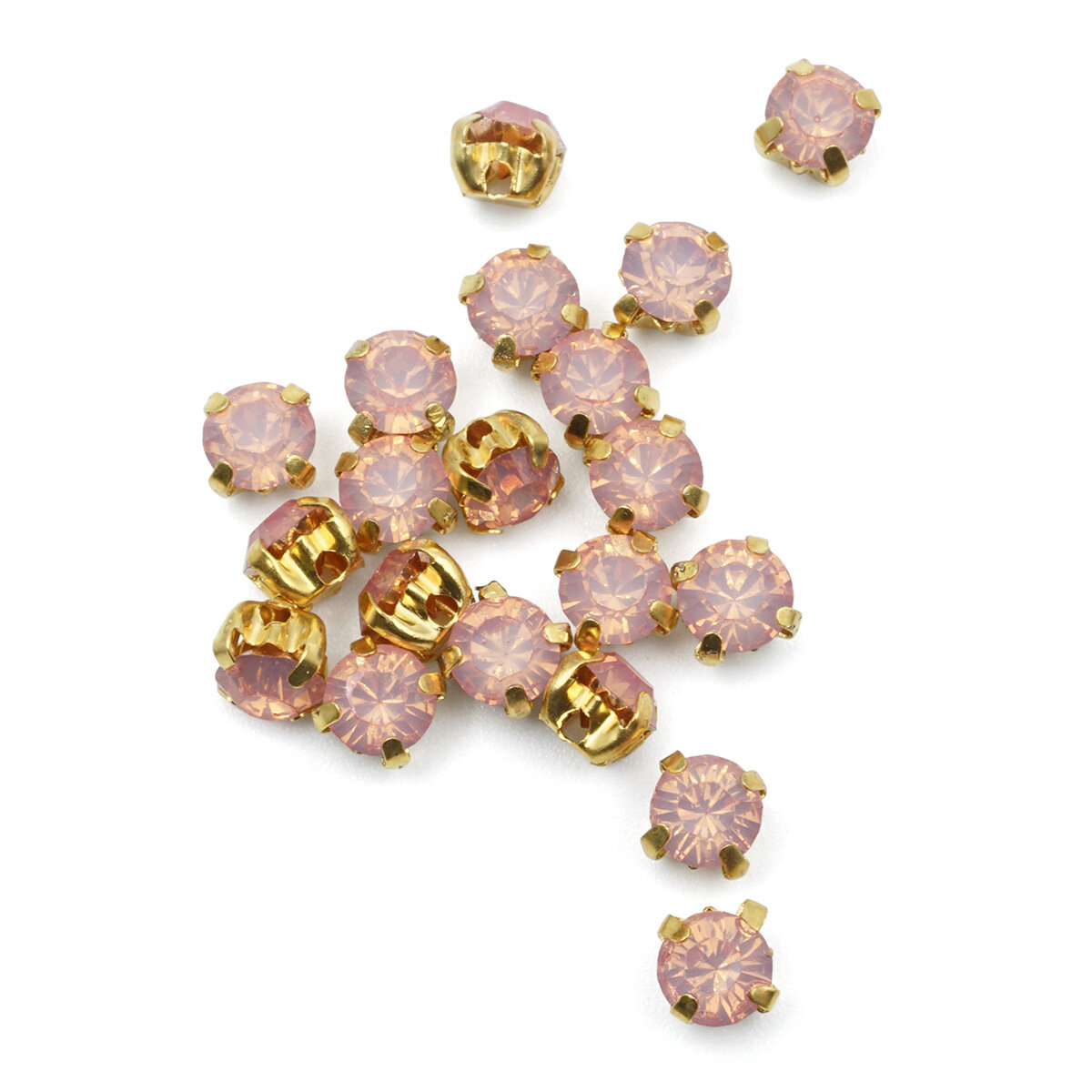 ЗЦ009ММ44 Хрустальные стразы в цапах (золото), цвет: розовый матовый 4 мм, 20 шт/упак, Astra&Craft