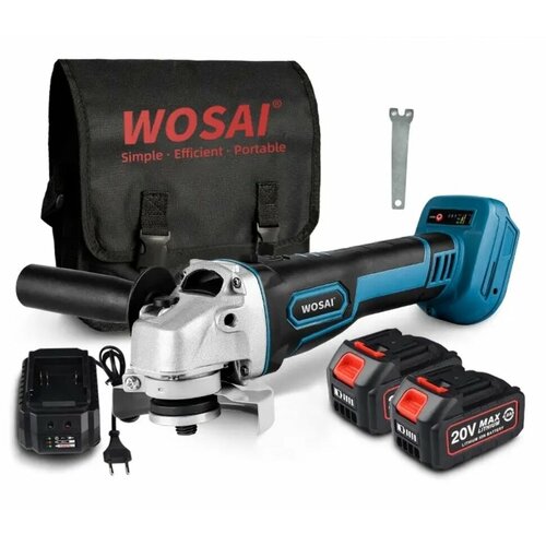 Аккумуляторная УШМ Болгарка с чехлом WOSAI 125 c 2 АКБ 20V 40 Ah и и зарядкой беспроводная УШМ болгарка 1180000₽