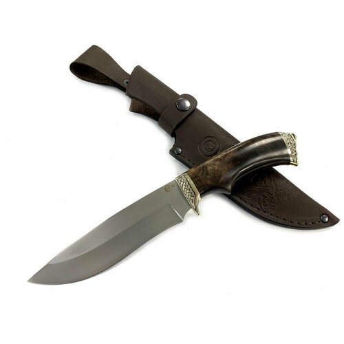 фото Нож близнец, сталь d2, орех кап, литье мельхиор мастерская семина