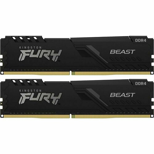 Оперативная память KINGSTON FURY Beast Black DIMM DDR4 64GB (2x32GB) 2666 MHz (KF426C16BBK2/64) оперативная память kingston ddr 5 64gb 2x32gb 5200mhz pc 41600 fury beast black xmp cl40 kf552c40bbk2 64