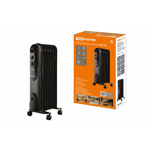 Масляный обогреватель МО-7К чёрный 1500 Вт 7 сек рег мощ 6009001500 Вт термостат TDM SQ2501-0904 792500₽
