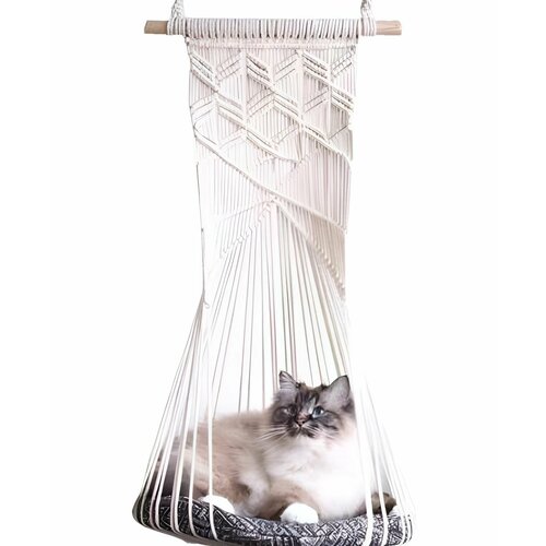 ZOO Няня Домик-лежак для кошек в скандинавском стиле бежевый, 35 х 180 см