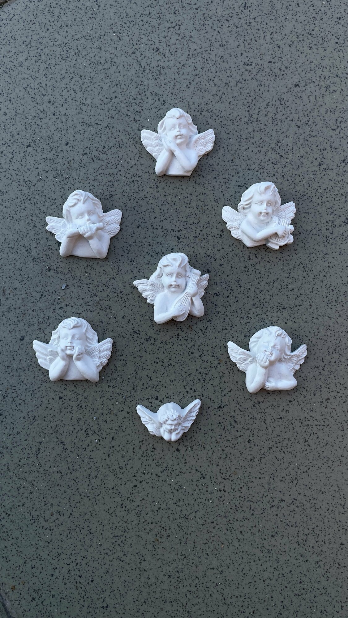 Набор 7 ангелов из гипса для творчества / набор для декорирования