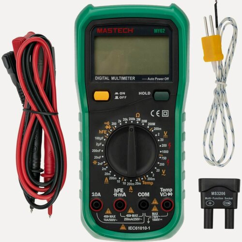 Изображение товара Цифровой мультиметр Mastech MY62, прибор с измерением сопротивления, емкости и температуры, автоотключением