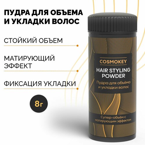 Cosmokey / Космокей Пудра матирующая для укладки, придания объема и свежести волосам, 8 гр