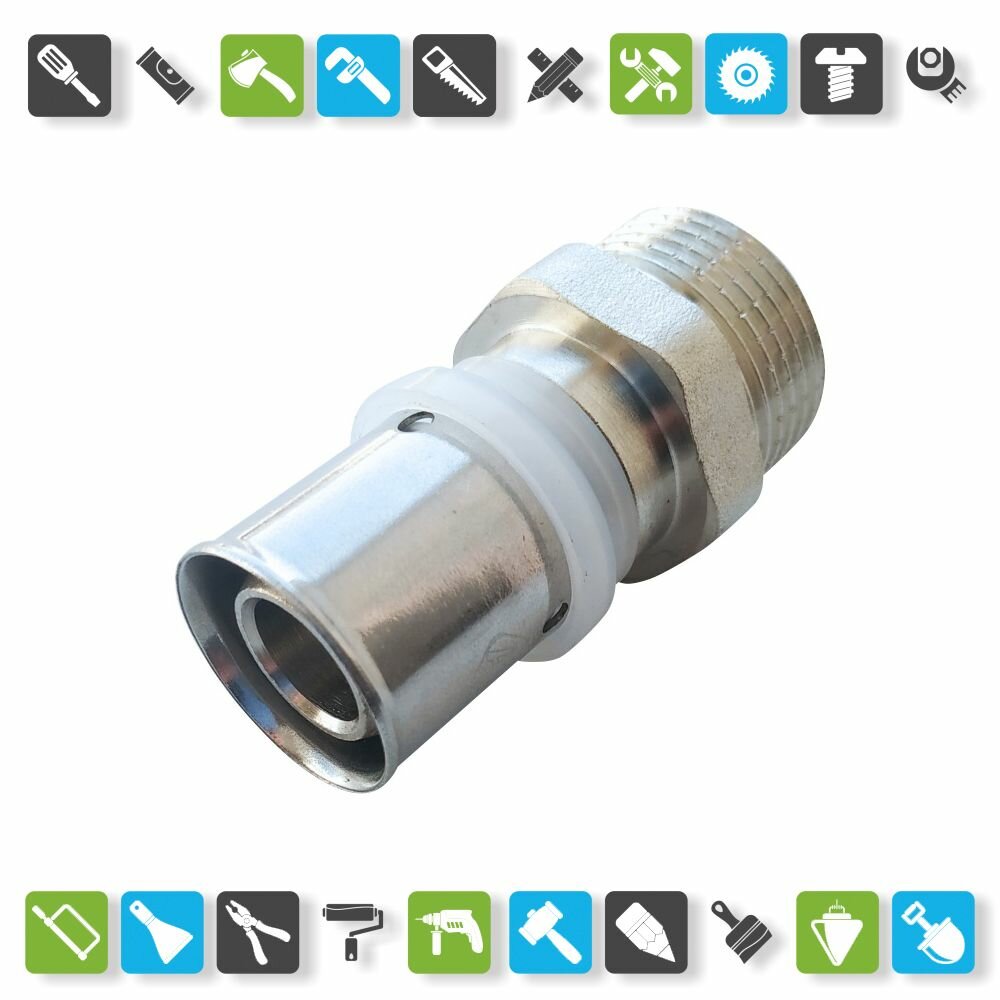 фото Пресс соединительный Altstream для металлополимерных труб 26х3/4" НР