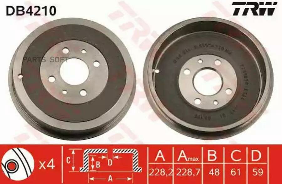 TRW DB4210 Барабан тормозной