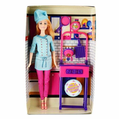 Кукла. Набор с куклой Любимая кухня. набор кукла на кухне с аксессуарами игрушка набор с куклой кухня для кукол кухня с куклой