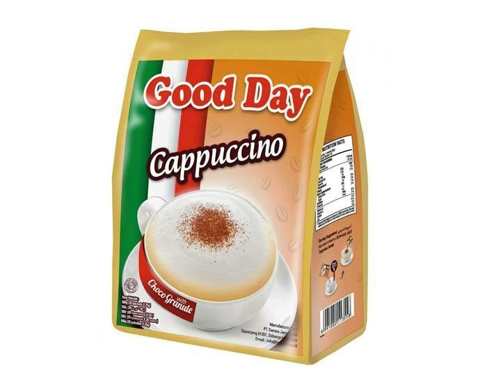 Кофе растворимый Good Day Cappuccino с сахаром и шоколадной крошкой, 20 шт по 25 г (Гуд дэй)
