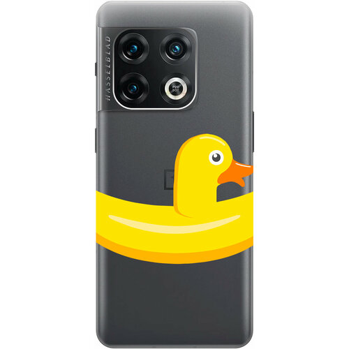 Силиконовый чехол на OnePlus 10 Pro / ВанПлюс 10 Про с 3D принтом Duck Swim Ring прозрачный силиконовый чехол на oneplus 10 pro ванплюс 10 про с 3d принтом duck swim ring прозрачный