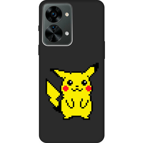 Матовый Soft Touch силиконовый чехол на OnePlus Nord 2T / ВанПлюс Норд 2Т с 3D принтом Pixel Pikachu черный матовый soft touch силиконовый чехол на oneplus nord 2t ванплюс норд 2т с 3d принтом kiss черный