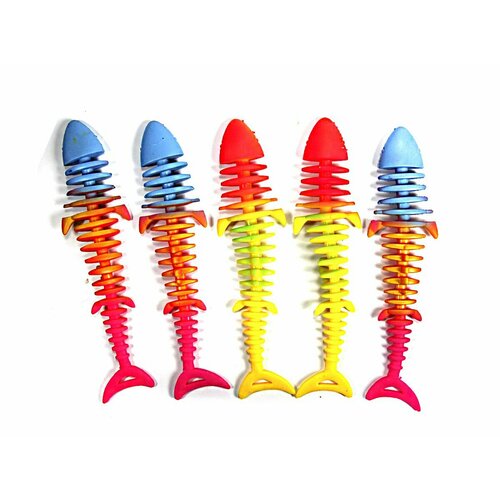 Браслет тянучка антистресс скелеты рыб 5 шт