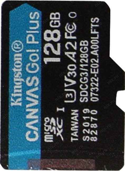 Карта памяти microSDXC UHS-I U3 KINGSTON Canvas Go! Plus 128 ГБ, 170 МБ/с, Class 10, , 1 шт. - фото №19