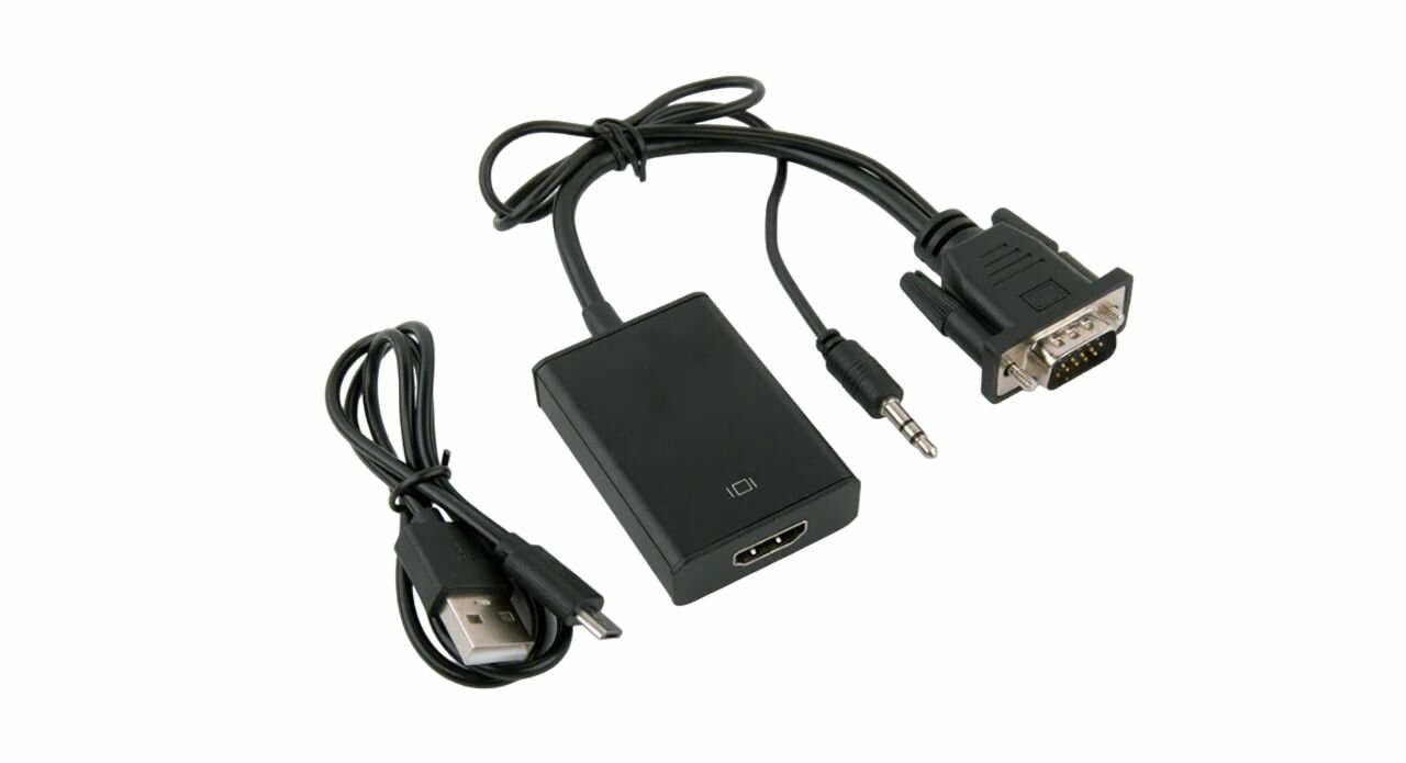 Конвертер Переходник из VGA в HDMI черный