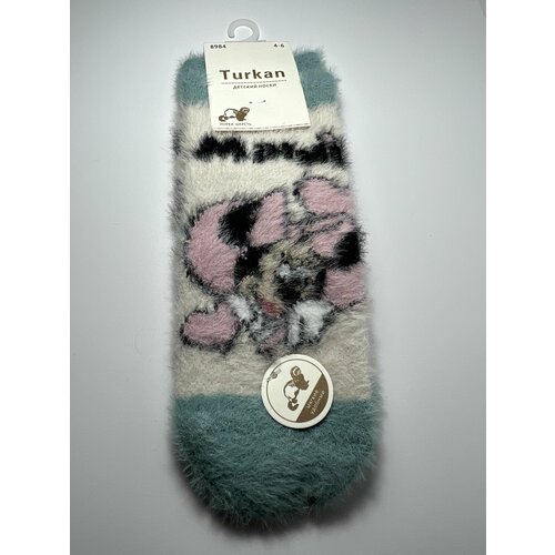 фото Носки размер 24-26, белый, бирюзовый нет бренда