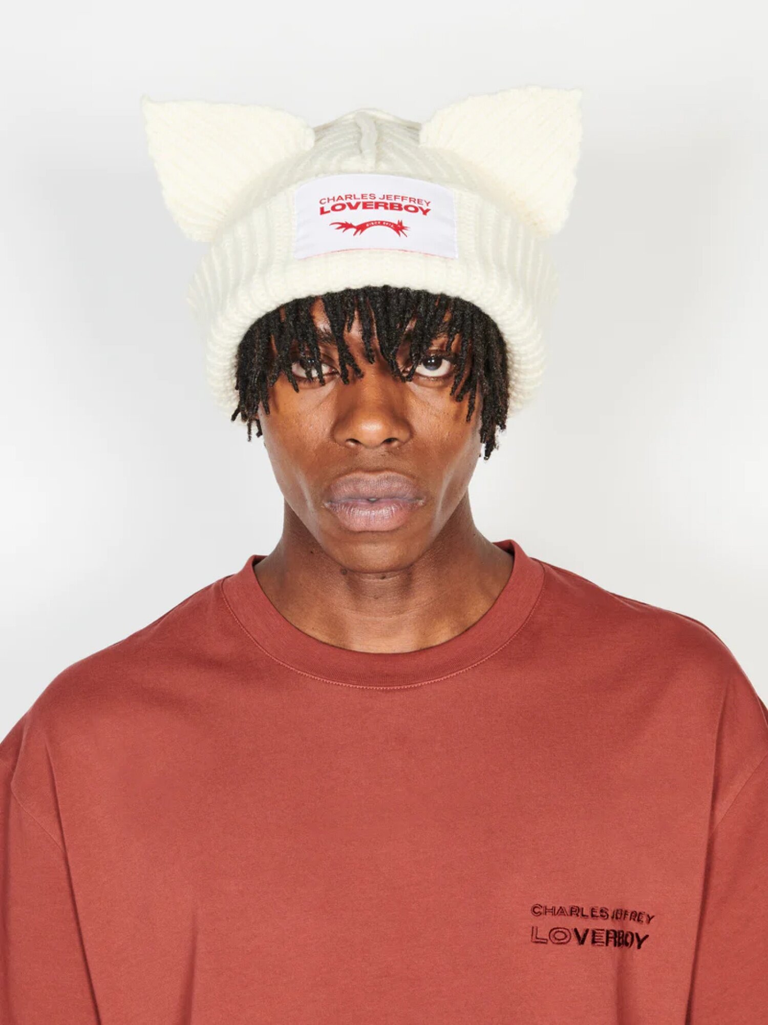 Шапка-бини Charles Jeffrey Loverboy Chunky Ears для мужчин и женщин, размер Onesize, бежевый — фото 1