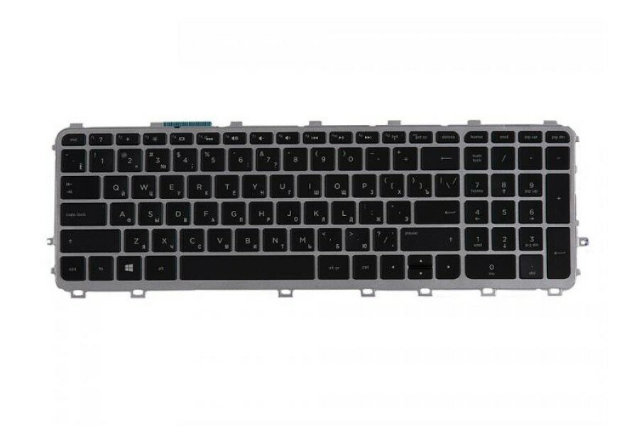 Клавиатура для ноутбука HP ENVY 15-j000, 17-j000 черная, рамка серебряная