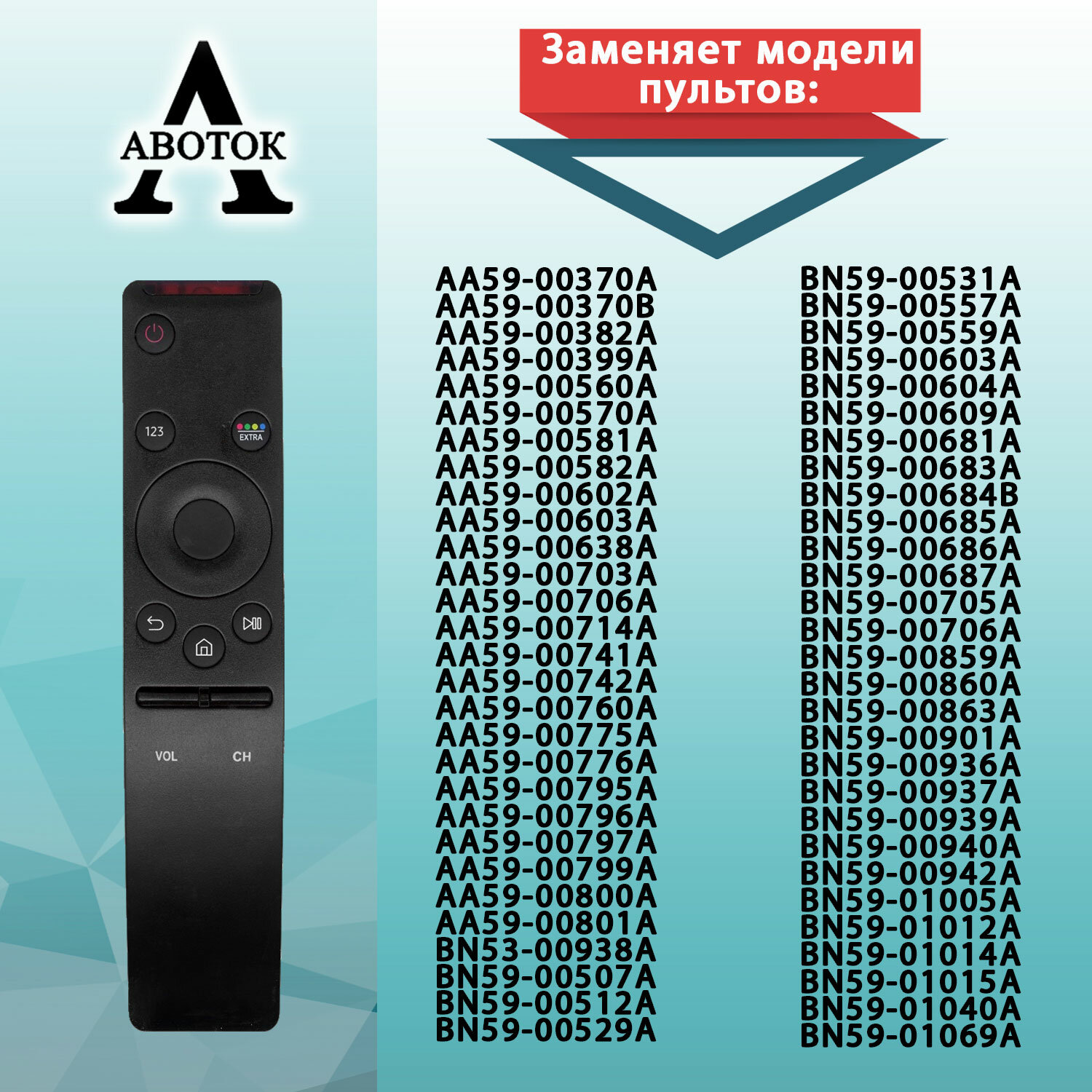 Универсальный пульт авоток для телевизора Samsung (с батарейками в подарок) / Для всех телевизоров Самсунг Смарт ТВ