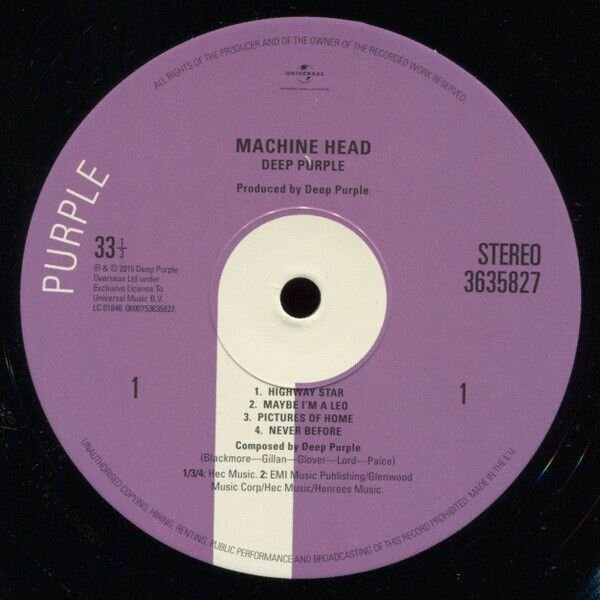 Deep Purple - Machine Head/ Vinyl[LP/180 Gram/Gatefold](Reissue 2016)