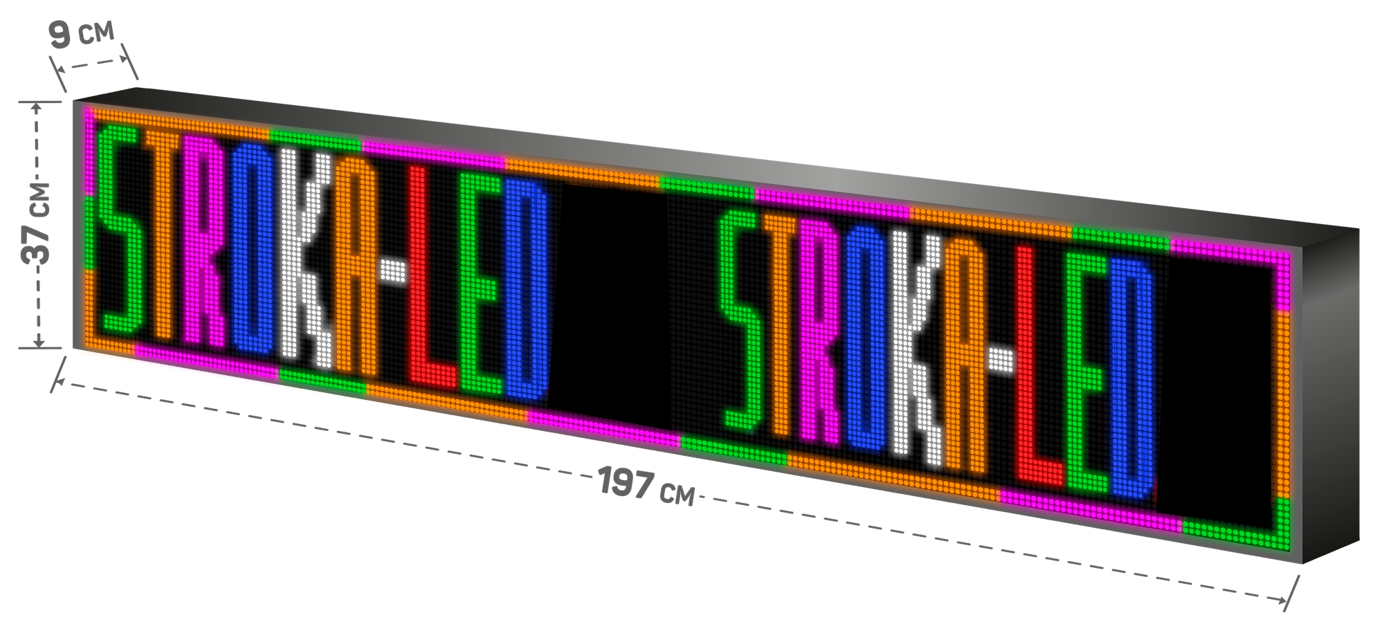 Бегущая строка/ Led /рекламная вывеска/ панель/197х37см