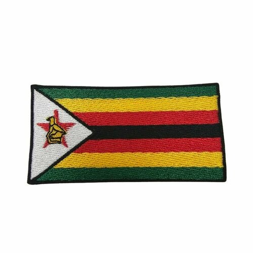 нашивка шеврон патч флаг казахстана размер 90х45 мм Нашивка шеврон патч, Флаг Зимбабве , размер 90х45 мм