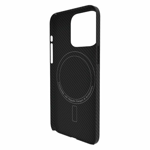 Чехол ELFY кевларовый для iPhone 15 Pro, 600D, черный (EWE-CS-KVLIP5P-BL-M)