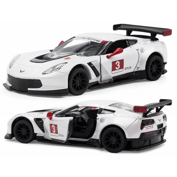 Машинка Kinsmart Corvette C7. R Race Car 2016 1:36 (белая), арт. КТ5397/2