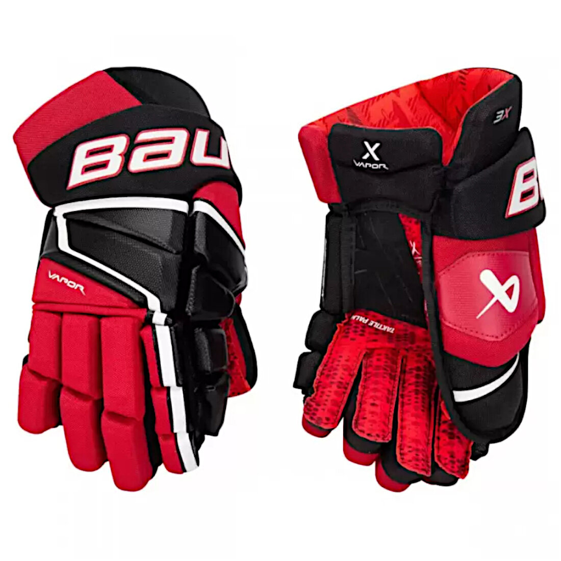 Перчатки хоккейные BAUER Vapor 3X S22 INT 1059959 (12 / черный-красный)