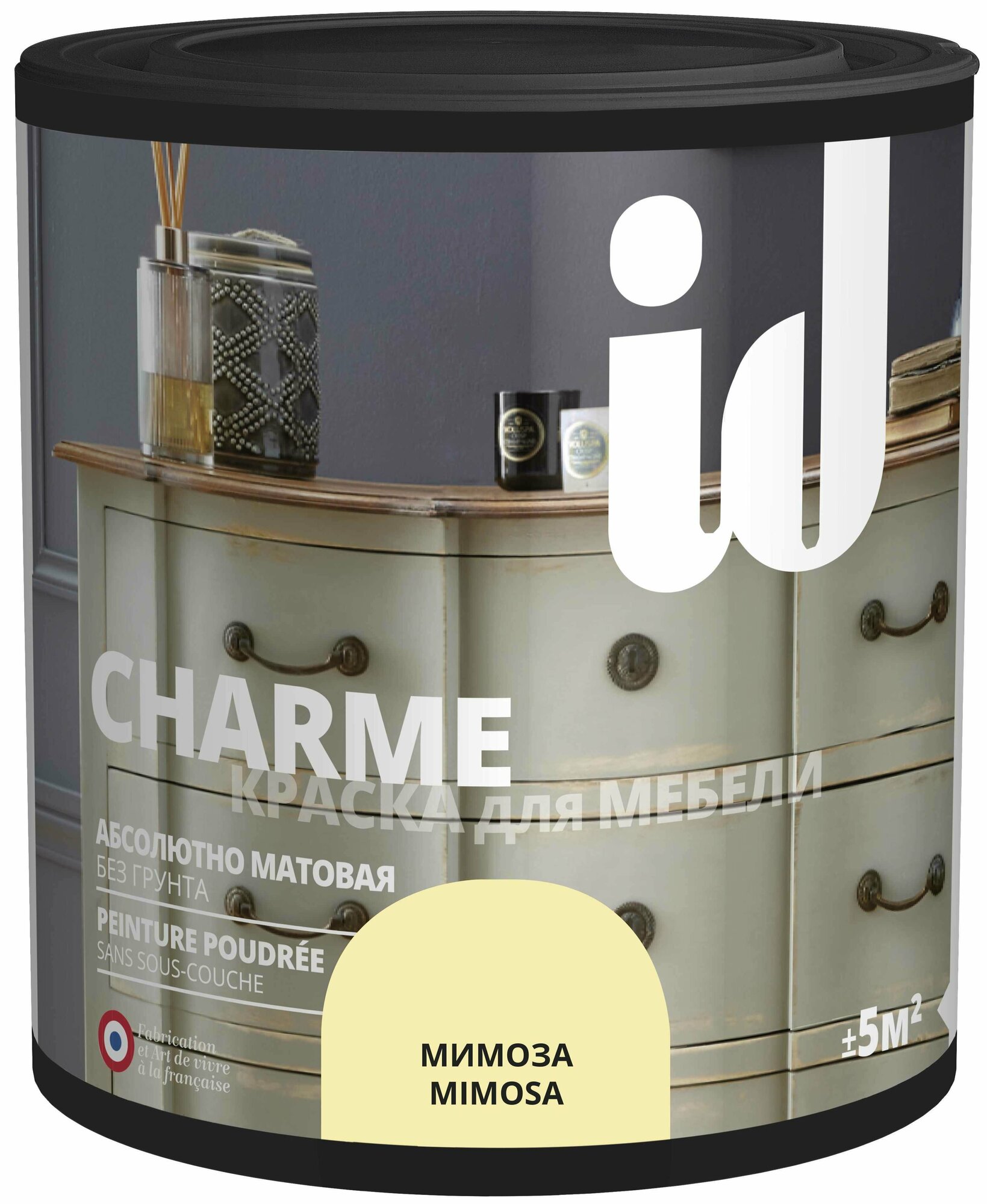 Краска для мебели ID Charme цвет мимоза 0.5 л - фото №1