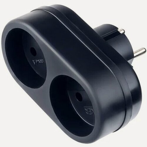 Изображение товара Сетевой разветвитель Perfeo "RU POWER' 2 розетки, 6А, без заземления, черный (2Т)